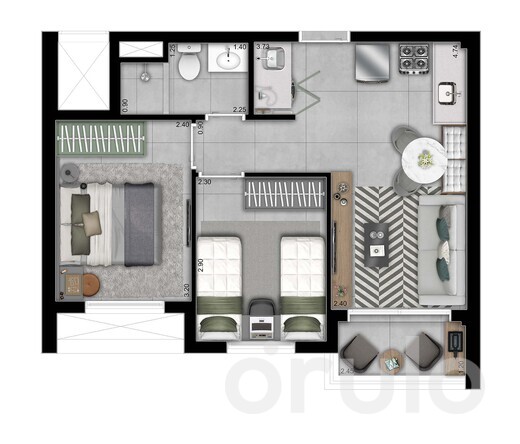 Apartamentos com varanda com ponto para churrasqueira grill, aquecimento central (não precisa de chuveiro elétrico), áreas comuns entregues equipadas e decoradas. Preço e disponibilidade do imóvel sujeitos a alteração sem aviso prévio.