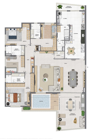Planta 09 - 4 dorm 253,54m² - cobertura horizontal
