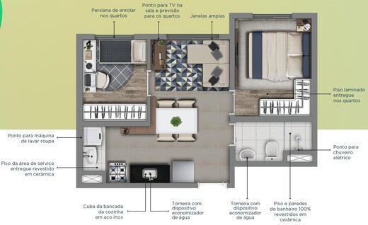 Planta 03 - 2 dorm 33 88m�
