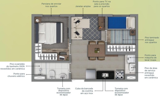 Planta 04 - 2 dorm 33 88m�