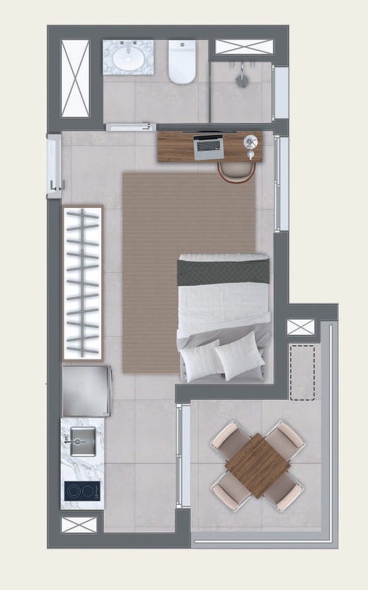 Planta Studio - 26,53m�