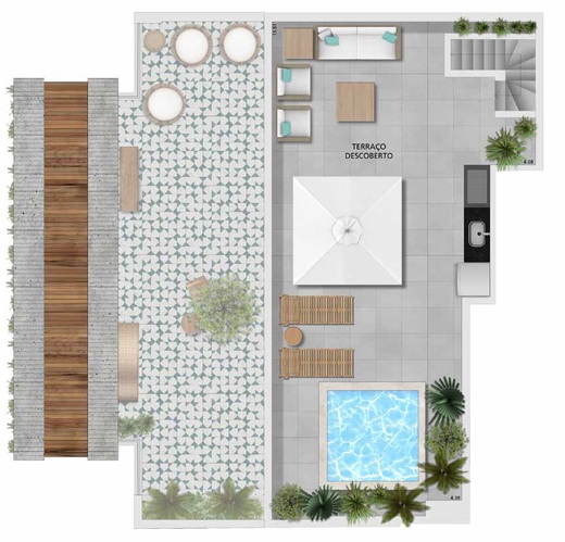 Planta 12 - 3 dorm 213 40m� - cobertura duplex - superior
