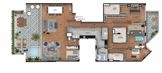 Planta 13 - 4 dorm 291 31m� - cobertura horizontal - op��o