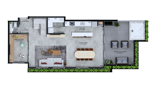 Planta 14 - 3 dorm 177 08m² - cobertura duplex - inferior