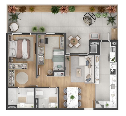 Planta 12 - 2 dorm 92 21m - garden