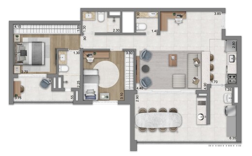 Planta 02 - 2 dorm 94m� - op��o 1