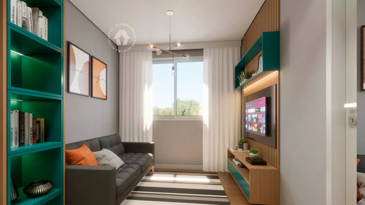 Conheça Living do imóvel - Studio 1 quarto Lançamento Metrocasa Campo Belo - NR - São Paulo,SP Jardim Aeroporto, à venda - R$ 250.800 - II-37228-58661 - 3 Living - 3