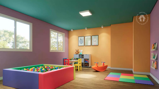 Conheça Brinquedoteca do imóvel - Studio 1 quarto Lançamento Metrocasa Campo Belo - NR - São Paulo,SP Jardim Aeroporto, à venda - R$ 250.800 - II-37228-58661 - 9 Brinquedoteca - 9