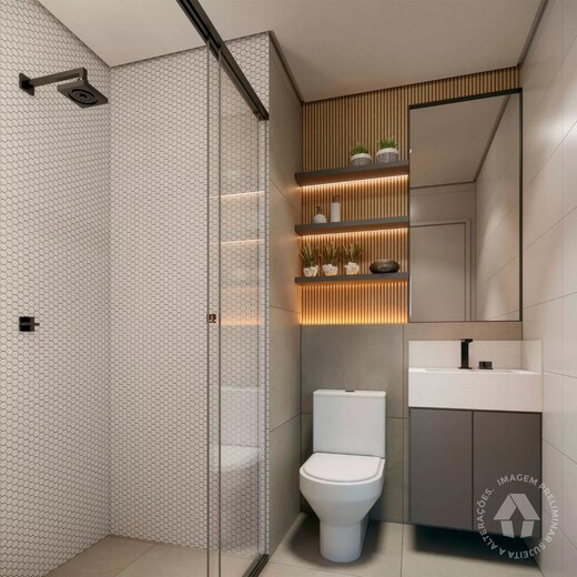 Conheça Banheiro do imóvel - Studio 1 quarto Lançamento Metrocasa Campo Belo - NR - São Paulo,SP Jardim Aeroporto, à venda - R$ 250.800 - II-37228-58661 - 6 Banheiro - 6