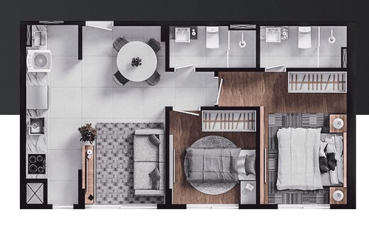 Planta 02 - 2 dorm 51 99m²