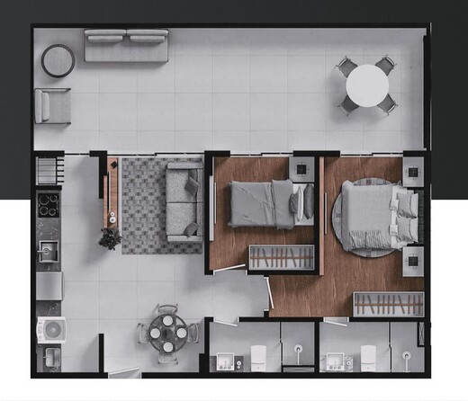 Planta 04 - 2 dorm 79 33m² - garden