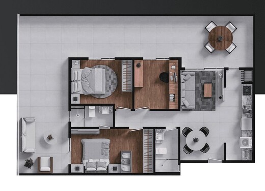 Planta 05 - 2 dorm 93 12m² - garden
