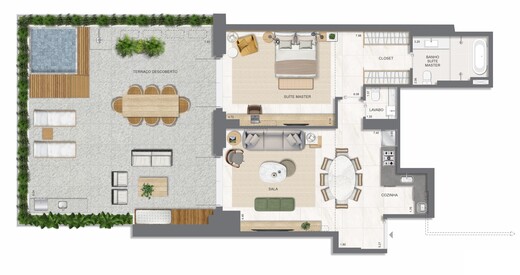 Planta 13 - 1 dorm 170 50m² - garden