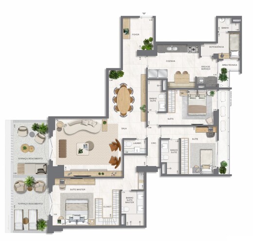 Planta 19 - 3 dorm 183 10m²