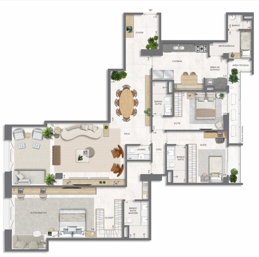 Planta 21 - 3 dorm 184 33m²