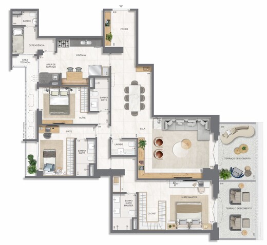 Planta 22 - 3 dorm 184 56m²