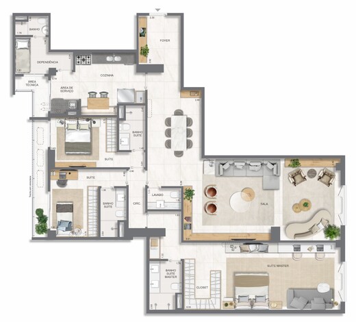 Planta 23 - 3 dorm 185 31m²