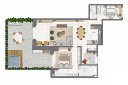 Planta 31 - 2 dorm 193 65m² - garden