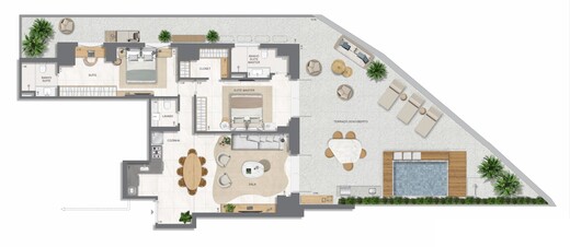 Planta 39 - 2 dorm 232 89m² - garden