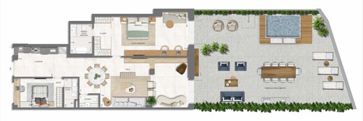 Planta 40 - 2 dorm 239 84m² - garden