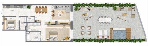 Planta 41 - 2 dorm 262 37m² - garden