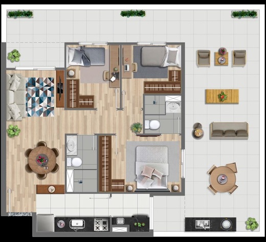 Planta 05 - 3 dorm 103m - penthouse