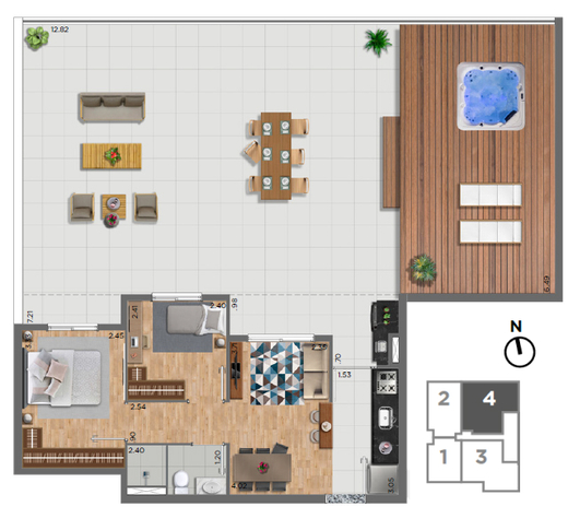Planta 07 - 2 dorm 131m - garden