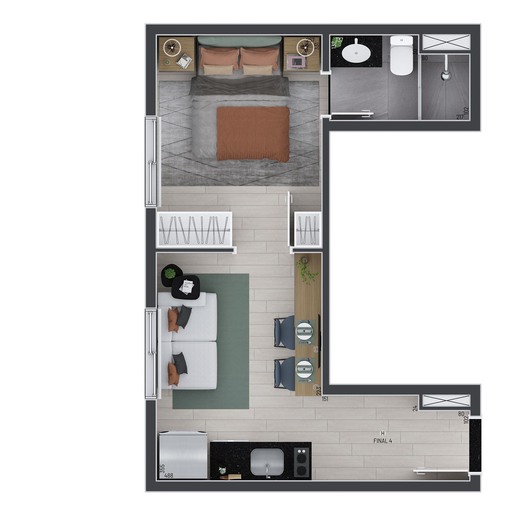 Planta 01 - 1 dorm 28 13m�