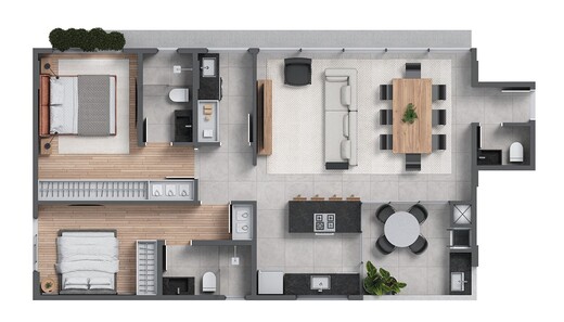 Planta 01 - 2 dorm 92 60m²