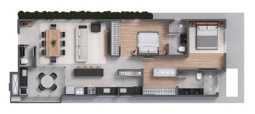 Planta 02 - 2 dorm 98 88m²