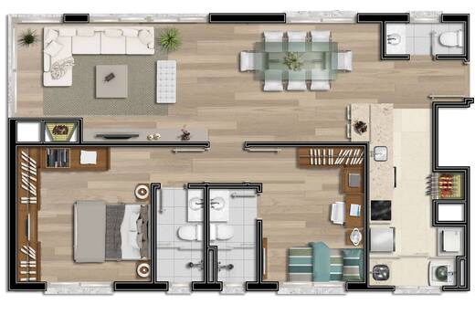 Planta 02 - 2 dormitorios 83m�