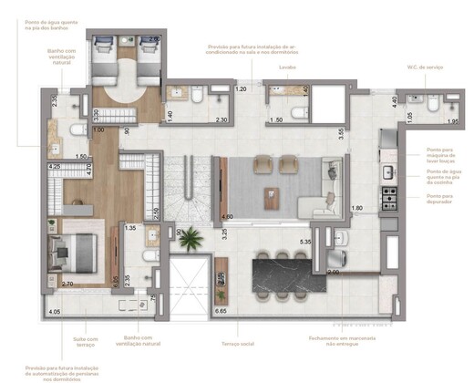 Planta 06 - 3 dorm 247m� - cobertura duplex - inferior