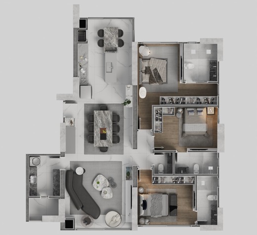Planta 01 - 3 dorm 157,11m