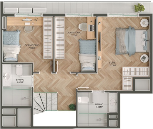 Planta 09 - 3 dorm 116m² - duplex - superior