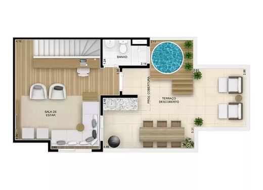 Planta 09 - 3 dorm 114,79m² - cobertura duplex - superior