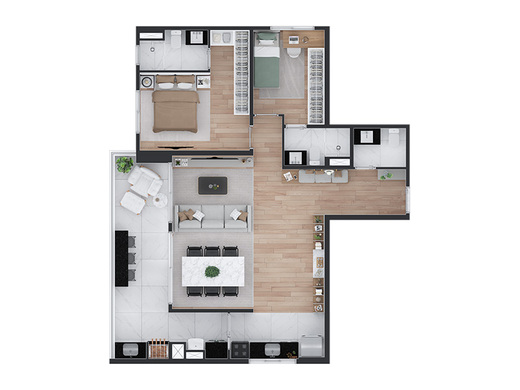 Planta 03 - 2 dorm 89m�