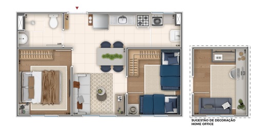 Planta 01 - 2 dorm 36,24m²