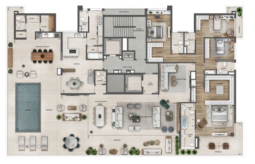 Planta 08 - 4 dorm 477,20m² - cobertura horizontal
