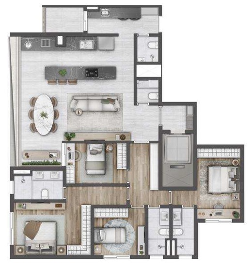 Planta 03 - 4 dorm 160m� - op��o 2