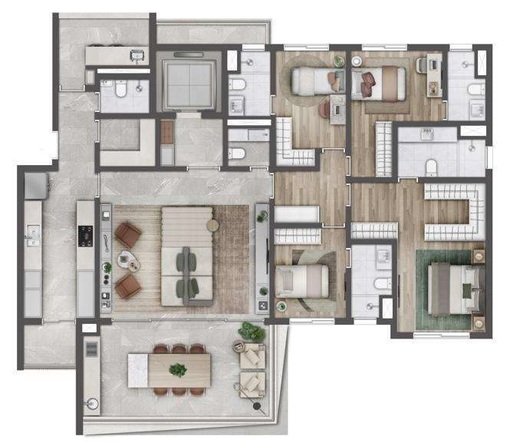 Planta 04 - 4 dorm 189m�