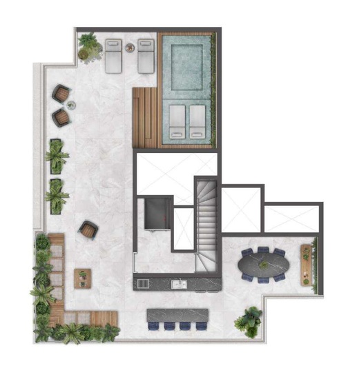 Planta 09 - 3 dorm 305m� - cobertura duplex - superior
