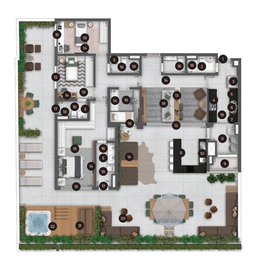 Planta 10 - 4 dorm 275,29m� - garden