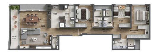Planta 01 - 3 dorm 137,52m�