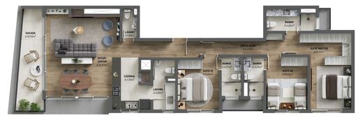 Planta 02 - 3 dorm 139,58m�