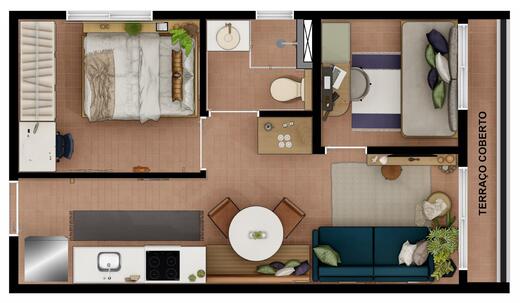 Planta 02 - 2 dorm 36,97m�