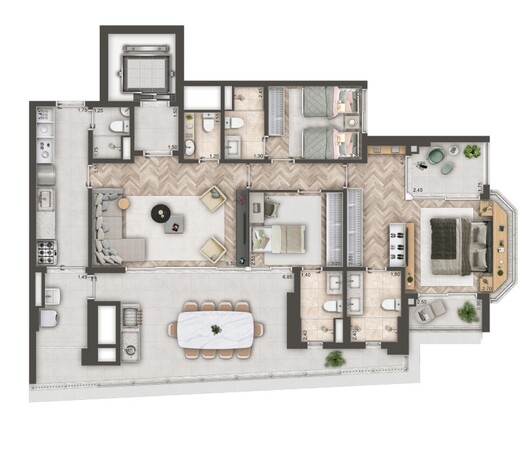 Planta 09 - 3 dorm 144,46m�