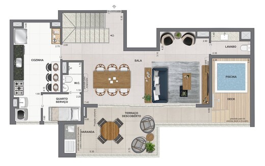Planta 19 - 4 dorm 191,53m² - cobertura duplex - superior