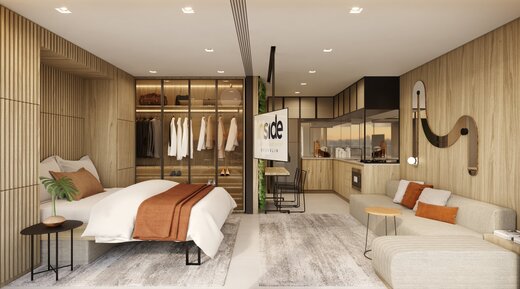 Conheça Living do imóvel - Studio 1 quarto Lançamento Inside Brooklin - São Paulo,SP Brooklin Paulista, à venda - R$ 371.158 - II-48313-74252 - 4 Living - 4