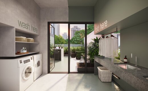 Conheça Lavanderia do imóvel - Studio 1 quarto Lançamento Inside Brooklin - São Paulo,SP Brooklin Paulista, à venda - R$ 371.158 - II-48313-74252 - 9 Lavanderia - 9