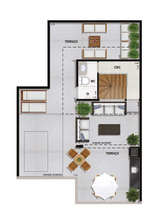 Planta 19 - 3 dorm 156,46m² - cobertura duplex - superior